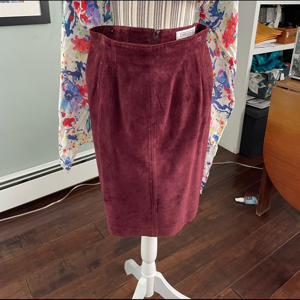 Evan Davies suede skirt.